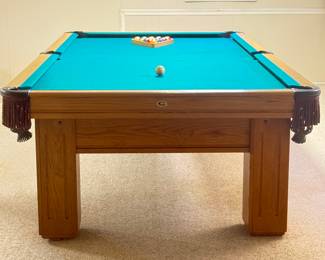 9' Grandy Billards Table w/Cover, 8 Pool Sticks Buy must have sufficient help with taking this item out of the home!