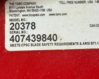 Toro 22" Recycler Lawnmower w/Bag