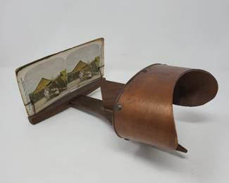 1883 Antique Stereoscope Wood Viewer