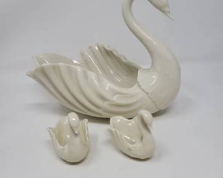 Lenox Porcelain Swan Dish & Nut Cups