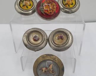 Antique Horse Bridle Buckles: Horse Dogs Flowers