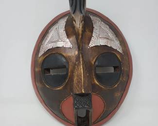 Ghana Handcrafted Wood Tribal Face Mask Wall Decor