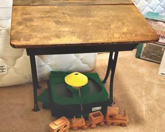Antique Flip Top School Desk