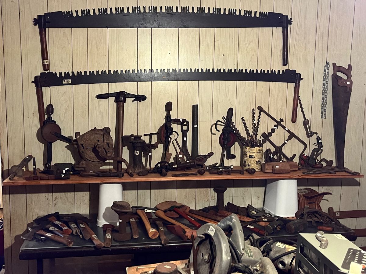 WALL FULL OF VINTAGE / ANTIQUE TOOLS!