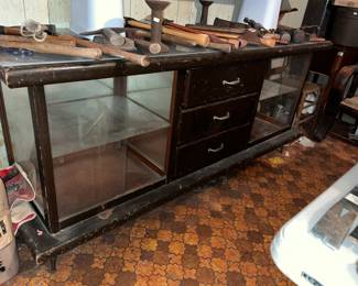 LONG WOODEN DISPLAY COUNTER