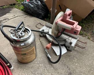 STAINLESS PUMP SPRAYER & MITER SAW