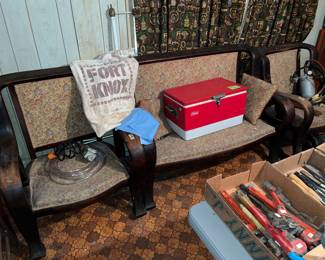 ANTIQUE 3 PC PARLOR SET - GOOD CONDITION - NEEDS REUPHOLSTERY
