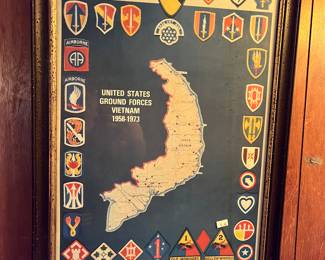 U.S. Ground Forces Vietnam framed map