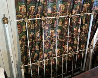 WONDERFUL ANTIQUE TWIN SIZE IRON BED w/ RAILS