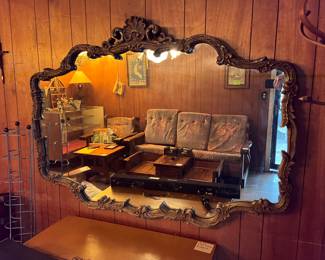 Large, vintage French Rococo wall mirror. Just fabulous!