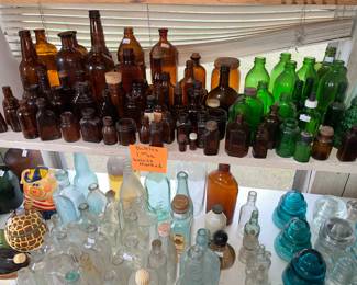 GREEN & AMBER BOTTLES