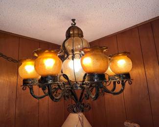 Vintage mid-century Spanish Revival light fixture