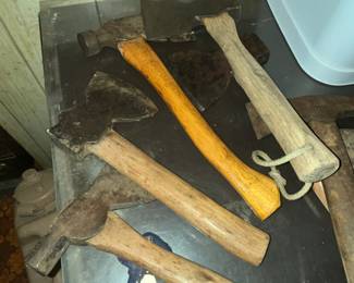 LOTS OF HATCHETS OF ALL TYPES
