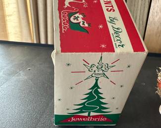 An awesome Vintage Angel/Star Tree Topper in the Original box, Red Satin Ball Santa, and a White Satin Ball Snowman! (Made in Japan 39 cents!)