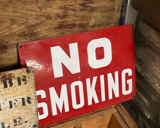 Another metal porcelain sign! NO SMOKING! 