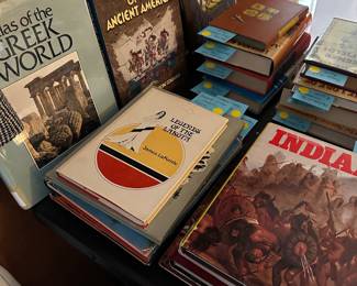 This 8 ft banquet tale is filled with an entire collection of Native American Books, Magazines, Art Work and collectibles!  