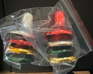 Two sets of 4 Plastic Bradford Christmas Bell Ornaments! 
