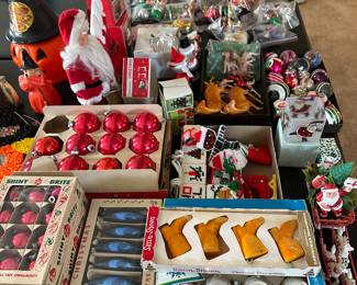 The Christmas Table in the living room! (MORE IN THE BASEMENT!)