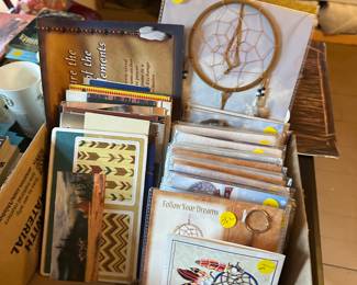 This 8 ft banquet tale is filled with an entire collection of Native American Books, Magazines, Art Work and collectibles!  