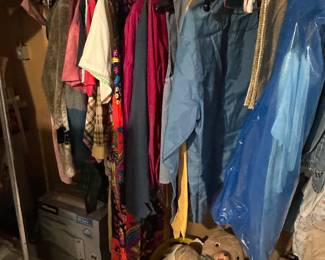 Got the keys on Tuesday! Here are the pics for the initial walk through! We did not open any boxes or totes! This is just what was out waiting for us! More detailed photos added almost daily starting this week! LOTS of 1950’s, 60’s and 70’s clothes! 