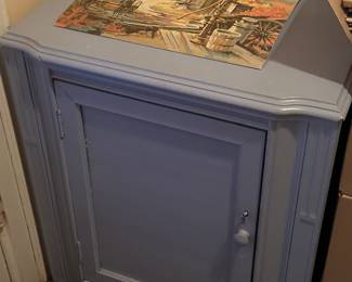 Got the keys on Tuesday! Here are the pics for the initial walk through! We did not open any boxes or totes! This is just what was out waiting for us! More detailed photos added almost daily starting this week! Little primitive painted cupboard! 