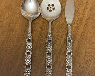This is an OUTSTANDING 107 Piece set of (Stainless) by ONEIDA SILVER - The pattern is Viola-Voila! There are THREE small serving utensils. 