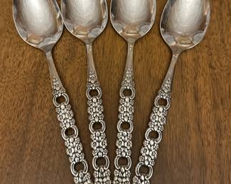 This is an OUTSTANDING 107 Piece set of (Stainless) by ONEIDA SILVER - The pattern is Viola-Voila! There are FOUR large serving spoons.