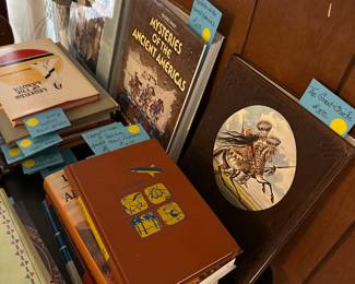 This 8 ft banquet tale is filled with an entire collection of Native American Books, Magazines, Art Work and collectibles!  