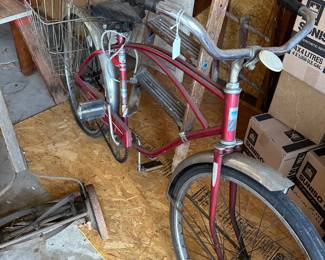 An excellent Montgomery Wards Bicycle with saddle bag baskets! 