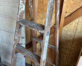 Wooden ladder! We also have an aluminum extension ladder! 