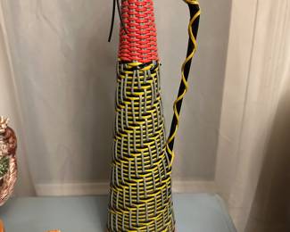 I LOVE this Brazilian Wine Bottle! It is decorated with plastic basket weave. It is just awesome! 