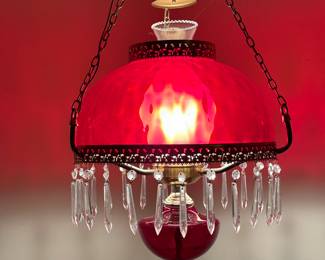 Got the keys on Tuesday! Here are the pics for the initial walk through! We did not open any boxes or totes! This is just what was out waiting for us! More detailed photos added almost daily starting this week! Beautiful Cranberry Hanging Lamp from Sears! WITH original instructions! 