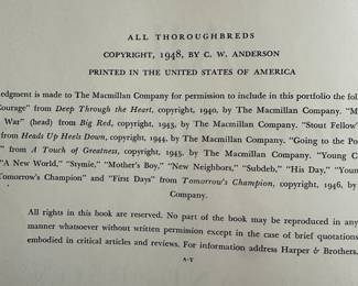 A STUNNING portfolio of C.W. Anderson Thoroughbred Race Horses! 1948! COMPLETE! 