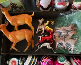 Sweet assortment of Vintage Deer Ornaments! 