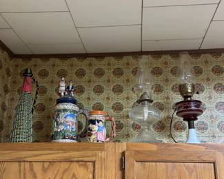 Got the keys on Tuesday! Here are the pics for the initial walk through! We did not open any boxes or totes! This is just what was out waiting for us! More detailed photos added almost daily starting this week!  Nice Vintage Oil Lamps!