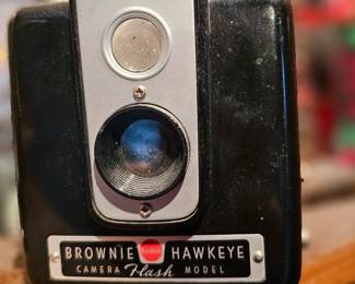 several vintage cameras