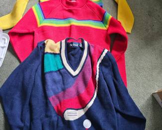 Colorful vintage sweaters