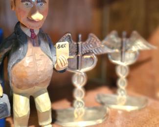 Brass medical bookends 