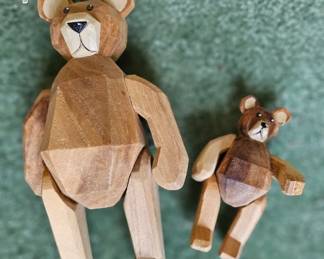 wooden bears, sold as set
