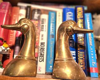 brass duck book ends