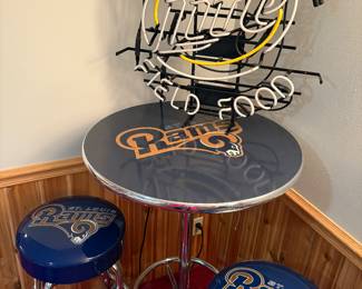 St Louis Rams bar table and stools