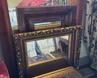Gorgeous antique wood framed mirrors