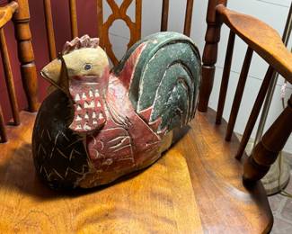 Folk art rooster hen