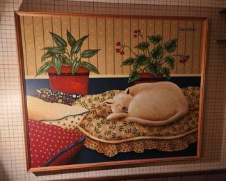 Huntington charming cat oil painting. Wonderful 