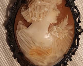Sterling vintage carved cameo