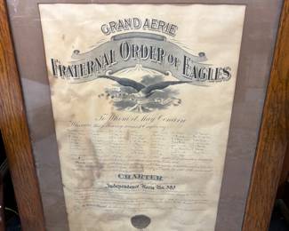Grand Aerie Fraternal Order of Eagles Charter, Independence 385. List of members.