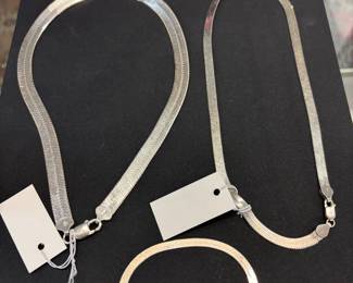 Sterling Silver necklaces and bracelet