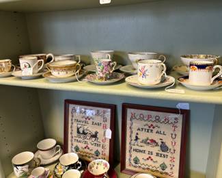 Beautiful tea cup/sauce collection. Famed samplers