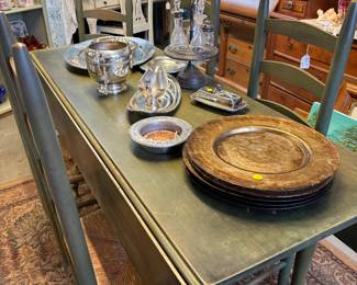 Drop Leaf painted farm Table 5 chairs - price reduction