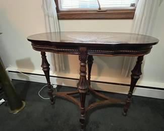 Wood inlaid side table